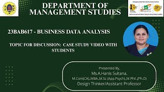 4. Case Study Video | Business Data Analysis | SNS Institutions