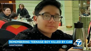 Vigil held in honor of 13-year-old boy fatally struck while crossing street with family