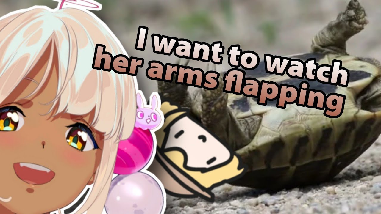 Sana wants to flip Smol Ame over like a turtle?!