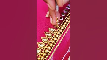 Aariwork bead stitching #shortsfeed #aariwork #aari #embroidery #shorts #short #shortvideo #blouse