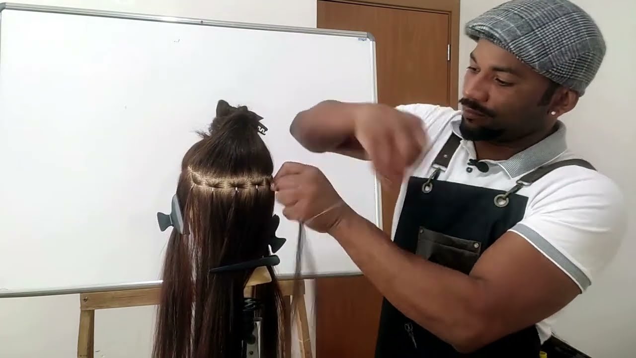 Como fazer Ponto Americano com aplique tic tac passo a passo #megahair