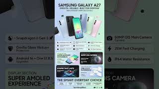 SAMSUNG GALAXY A27 Full Specifications & Features | AMOLED Midrange Beast 🔥