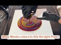 Willy wonka crazy colored fluid art  acrylic art tutorial straight pour  grenade pours  361