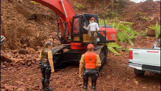 Story Line : RC Excavator Hitachi Cleaning The Road And Make Tar Road