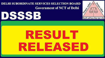 DSSSB Result Releaed | Subham Sen