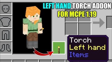 LEFT HAND TORCH IN MINECRAFT PE 1.19 & 1.20 | How To Download Torch Mod