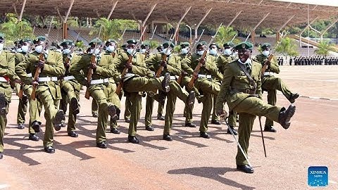 Museveni enjoys Parade marching at the Labour Day Celebrations 2022 at Kololo Grounds
