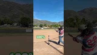 What effort level does it take to home run on a softball field?