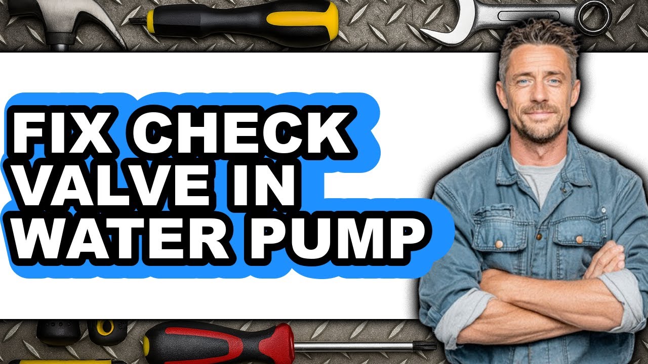 How to Fix Check Valve in Water Pump - Easy Guide