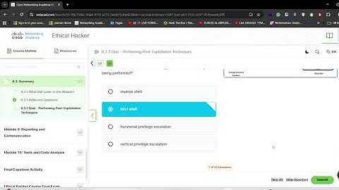 Ethical Hacker | Performing Post Exploitation Techniques (Cisco)