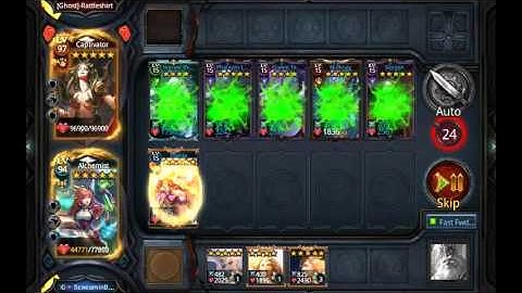 Deck Heroes. Crazy Guild Battle where Alchemist wipes whole board in one turn.