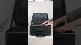 Celebrity Rolling Extra Large 3-Layer Makeup Train Case with Adjustable Divider (PU Leather Black) Net Worth
