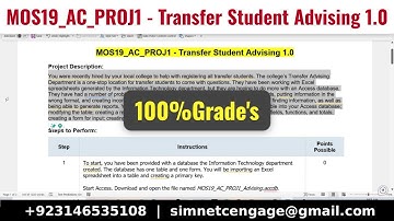 MOS19_AC_PROJ1 - Transfer Student Advising 1.0 | MicrosoftAccessGrader1 #TransferStudentAdvising1.0
