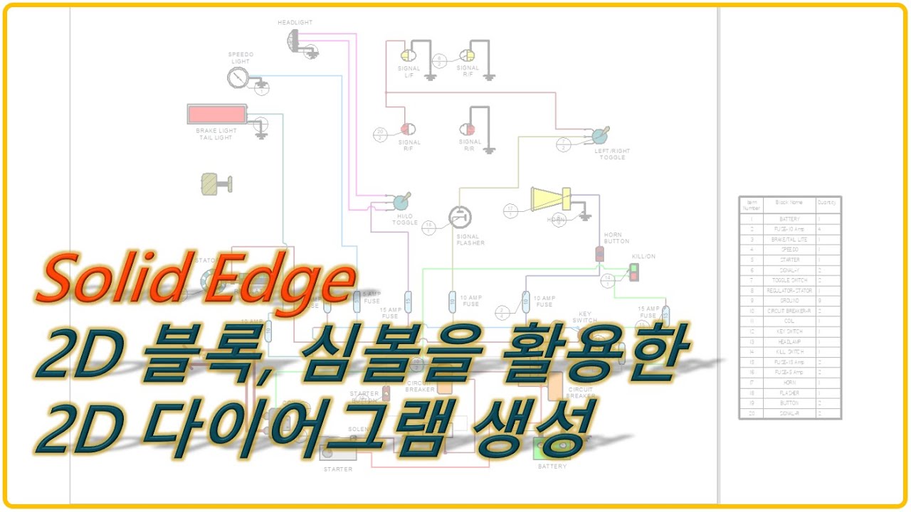 [Solid Edge] 2D 블록, 심볼을 활용한 2D 다이어그램 생성