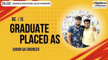 Student Placement Story as Content JUNIOR QA ENGINEER | QSpiders | Rajajinagar