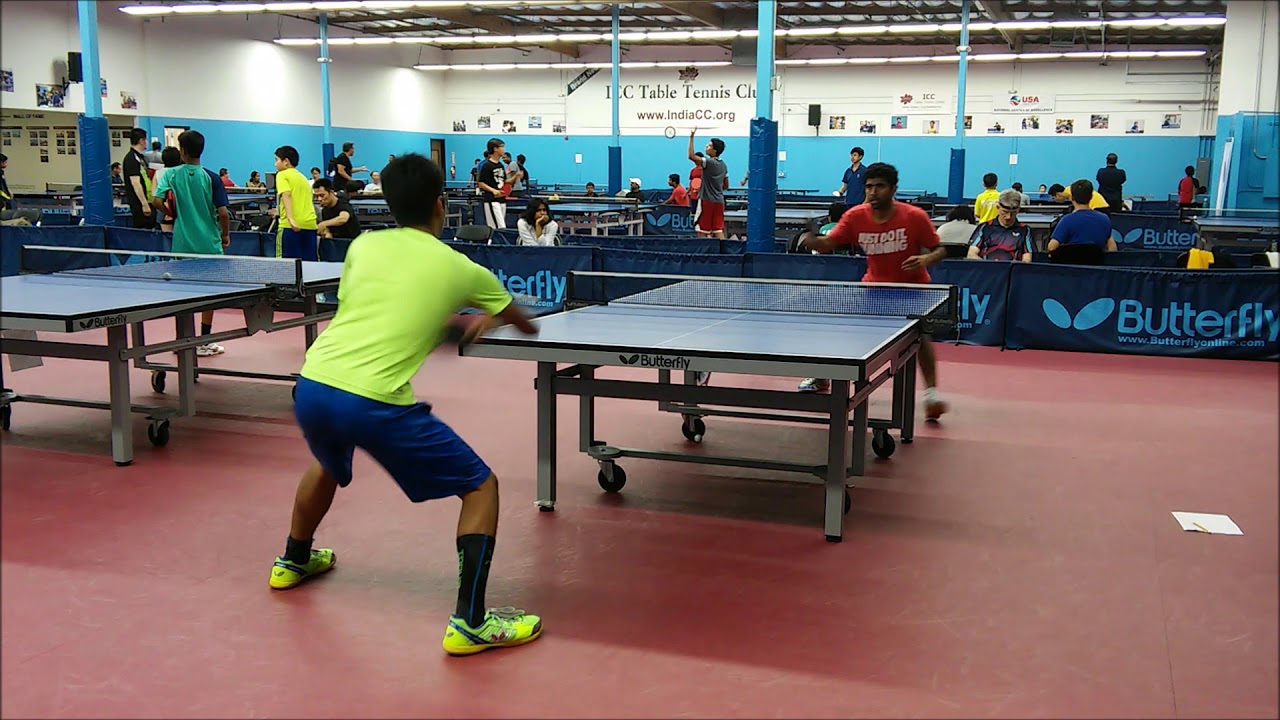Sudhanva (1751) vs Nikhil (1692) at ICC table tennis league in Milpitas