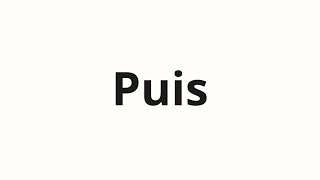 How to pronounce Puis