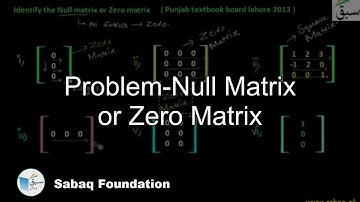 Problem-Null Matrix or Zero Matrix, Math Lecture | Sabaq.pk