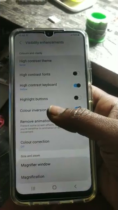 Samsung black and white display settings