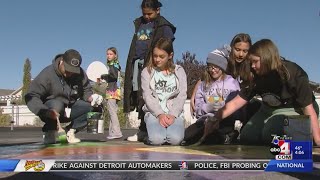 5th graders petition superintendent to let them repaint pavement map