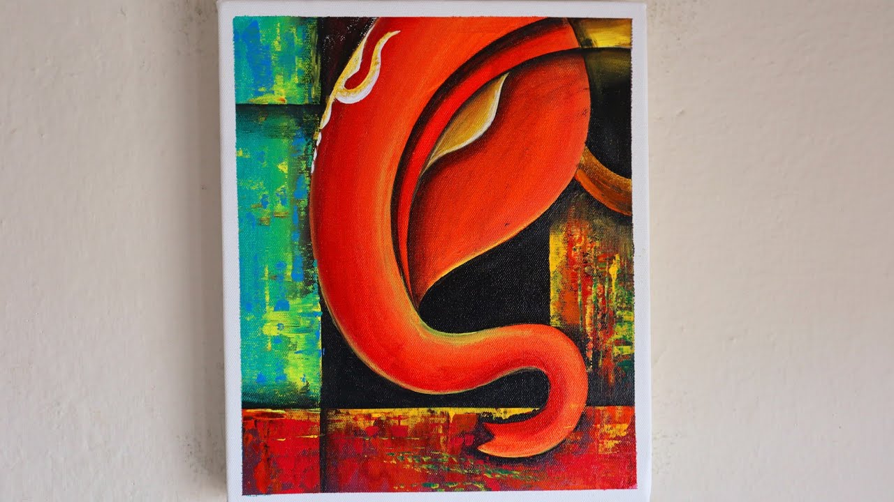 LORD Ganesha Painting | Abstract Ganesha Painting | Easy Ganesha Painting Technique and Tutorial