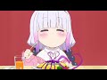 Kanna eating omelet rice