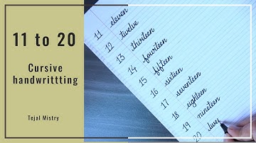 11 to 20 in cursive handlettering | Cursive lettering