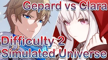 Gepard vs Clara  1 v 1 Battle, Simulated Universe World 3 Difficulty 2 -Honkai Star Rail