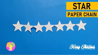 How to Make Star Paper Chain || Christmas Decorations DIY || Paper Crafts