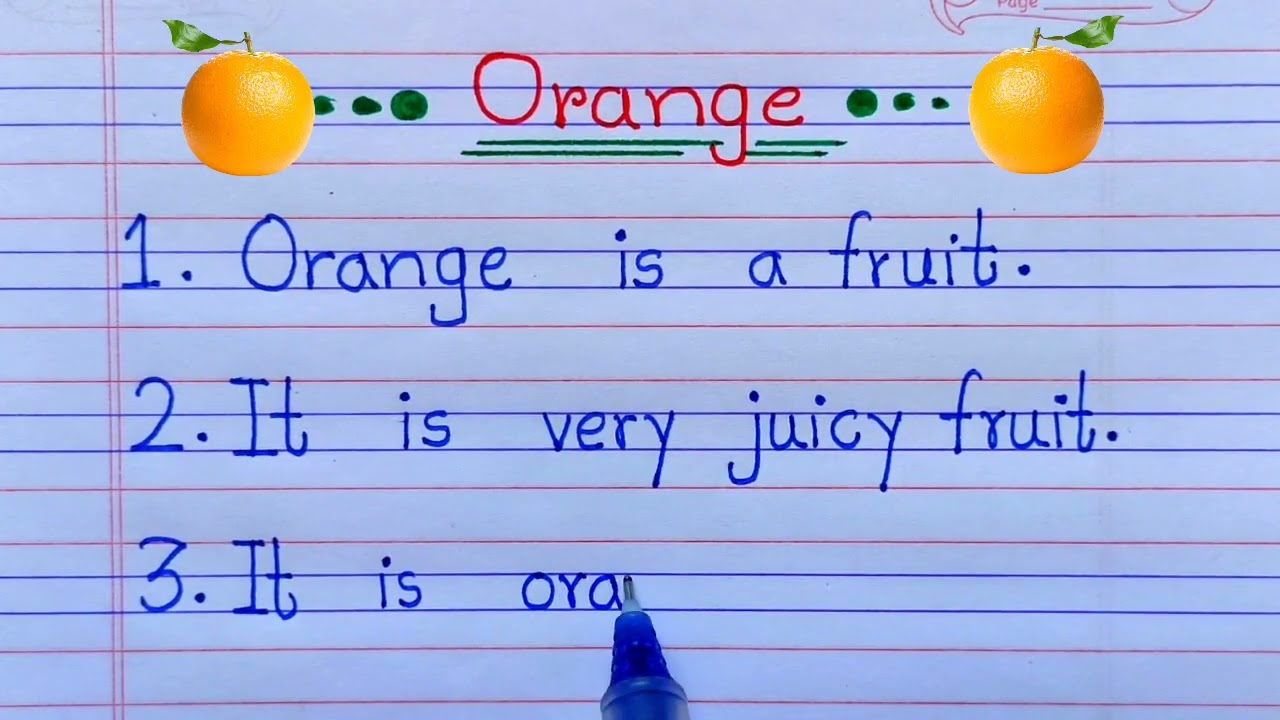 5 lines essay on orange |essay on orange|my favourite fruit orange|few lines on orange|