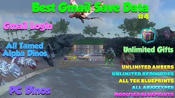 Ark mobile: New Gmail Save Data🔥 | Tamed Alpha Dinos| Gmail save data - 4 | Soa Squad