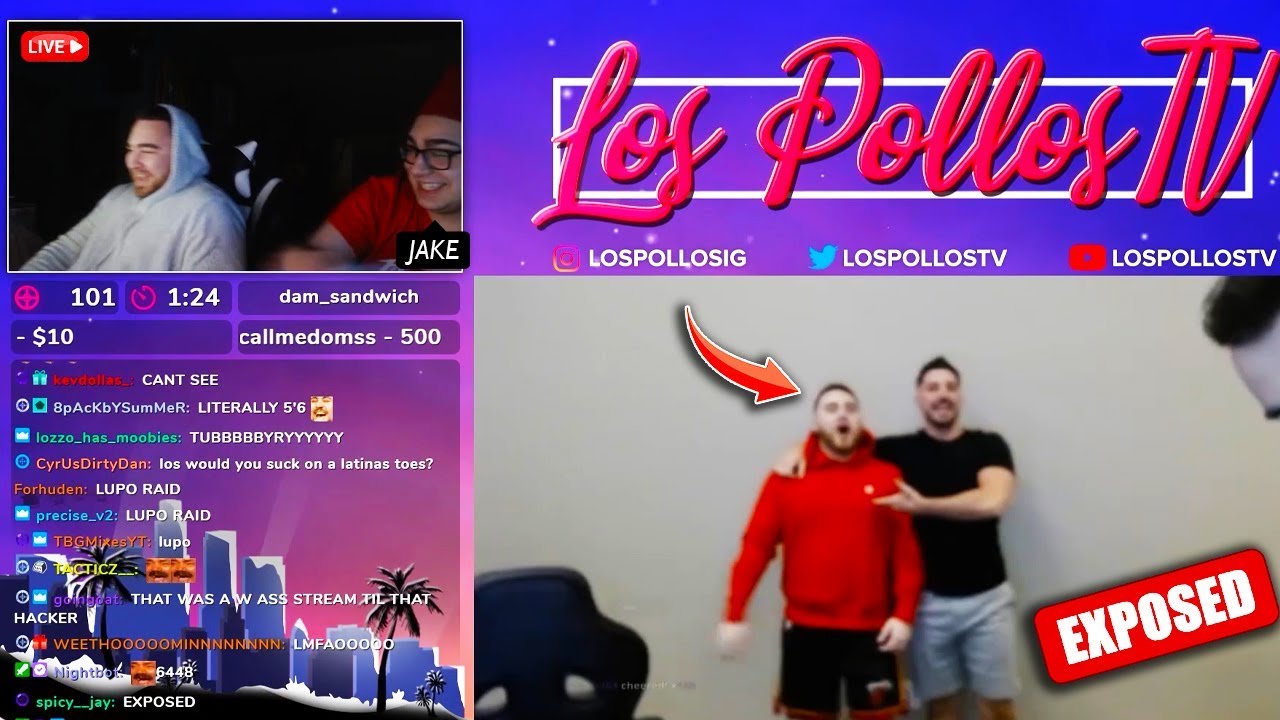 LosPollosTV Height Finally EXP0SED?? LosPollosTV & Jake Hilarious Reaction To Stream Highlights #38