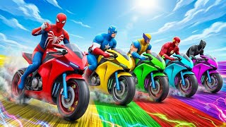 Spider Hero Bike Race Challenge 🏍️🔥 | Superhero Color Ramp Racing Game | Funny Bike Gameplay 2026 screenshot 5