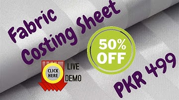 Fabric Costing Sheet | Read Disclaimer statement in description of this YouTube video