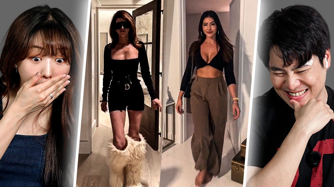 Корейская пара впервые реагирует на TikTok-челлендж «Превращаю маму в себя» | Y