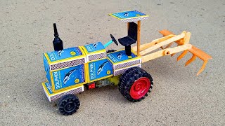 How to make Matchbox Tractor at Home | Diy Matchbox Mini Tractor | Mini Tractor Science Project