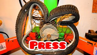 Experyment Hydraulic Press VS Motorcycle wheel