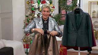Joan Rivers Red Carpet Soft Shimmer Blazer on QVC screenshot 2