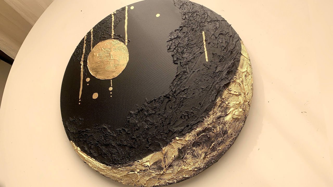 How to make Moon texture art| painting of the moon with texture