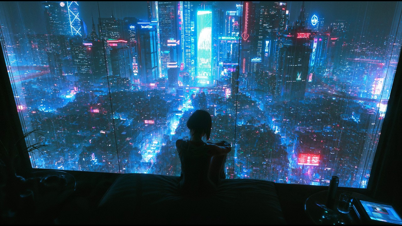 3AM on a Cyberpunk Balcony Lofi Beats to Relax To