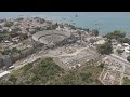 D-Log M. Side, Manavgat, Turkey. Ancient Roman amphitheater, Monumental Gates of Side, Side Museu...