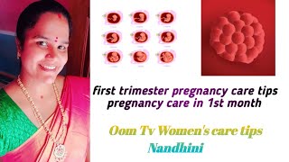 First trimester pregnancy care tips|pregnancy care in 1st month|Oom Tv Womens care tips|Nandhini