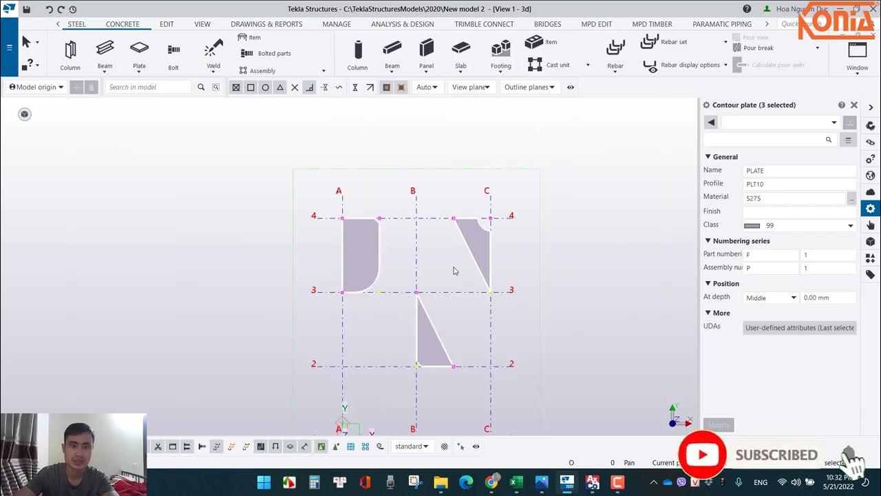 Tekla Extension 14 Easy change chamfer plate YouTube