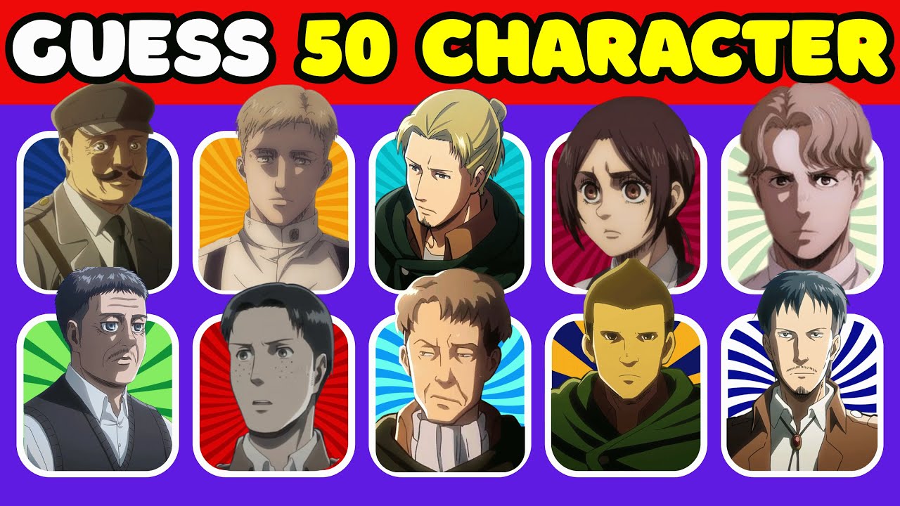 Guess the Character: Attack on Titan Quiz Edition | Eren Yeager, Mikasa Ackerman, Armin Arlert