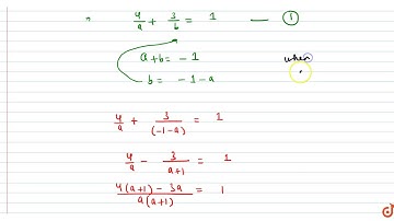 The equation of the straight line passing through the point `(4. 3)` and making intercepts on t...