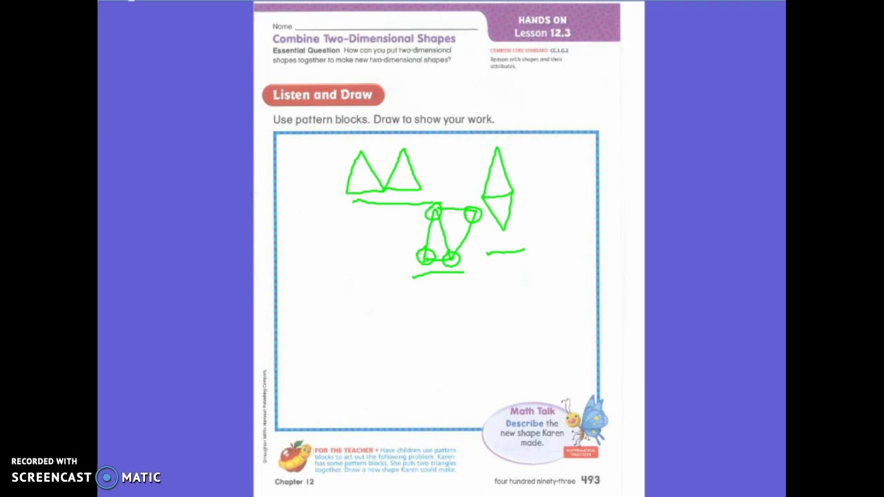 First Grade Math Lesson 12.3 Combine 2D Shapes - YouTube