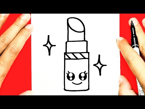 HOW TO DRAW A CUTE LIPSTICK, DRAW CUTE THINGS - YouTube