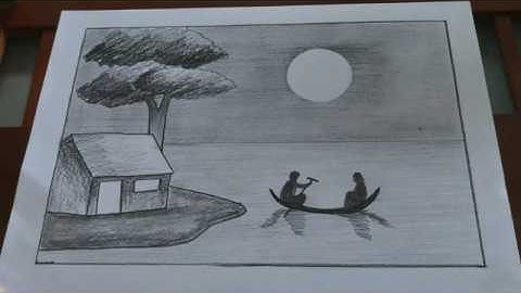 Hướng dẫn vẽ tranh phong cảnh bằng bút chì | How to draw scenery with pencil