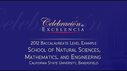 2012 Baccalaureate Level Example of Excelencia - School of Natural Sciences, Math, & Engineering