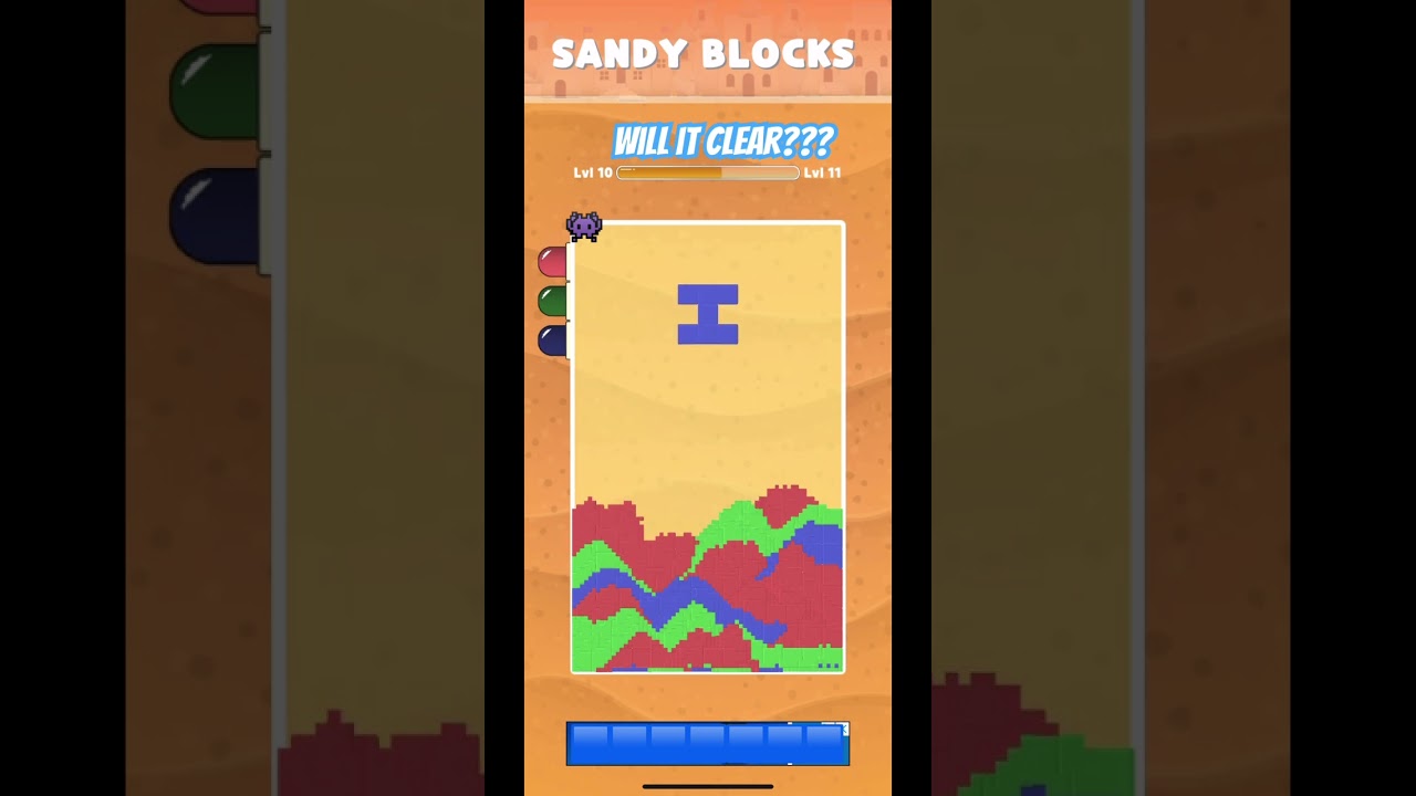 Can I clear it ALL???? SAND TETRIS #satisfying #game #gaming